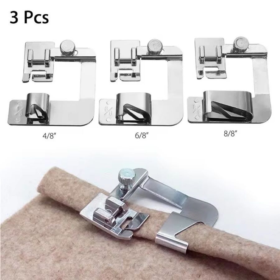 Sewing Expert - 1-3 Peças Calcador de Bainha Enrolada