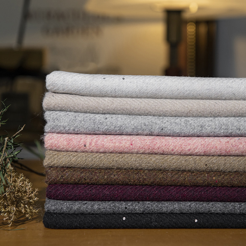 Tecido de tweed com lantejoula - Sewing Tweed Fabric avaliação e preço