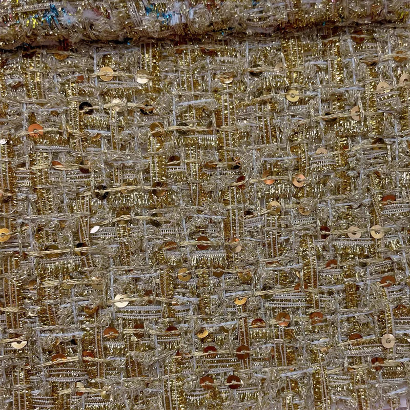 Fio de ouro e lantejoulas ting - Sewing Tweed Fabric avaliação e preço