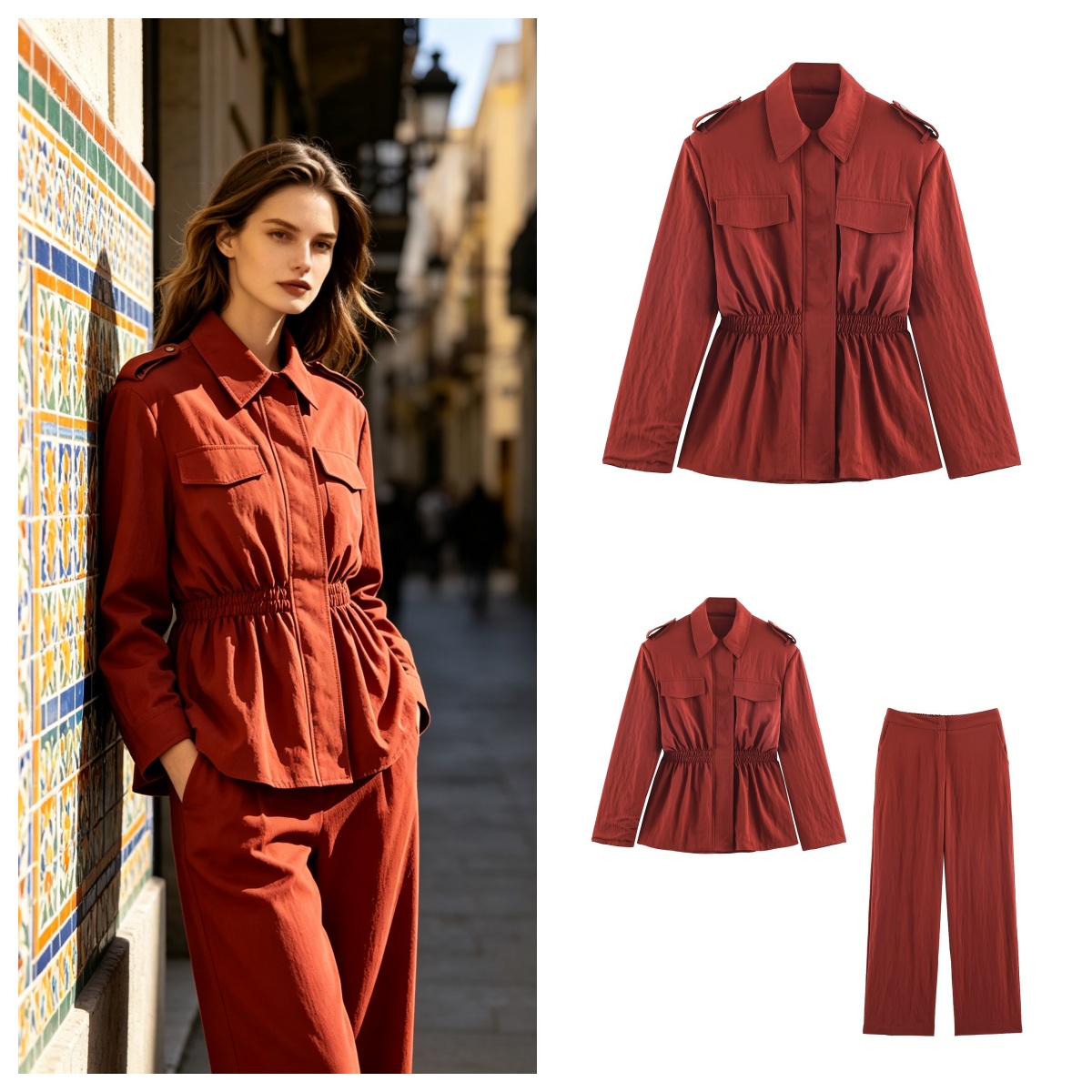 Conjunto Feminino de Calças de - Shoulder Pad Set In avaliação e preço