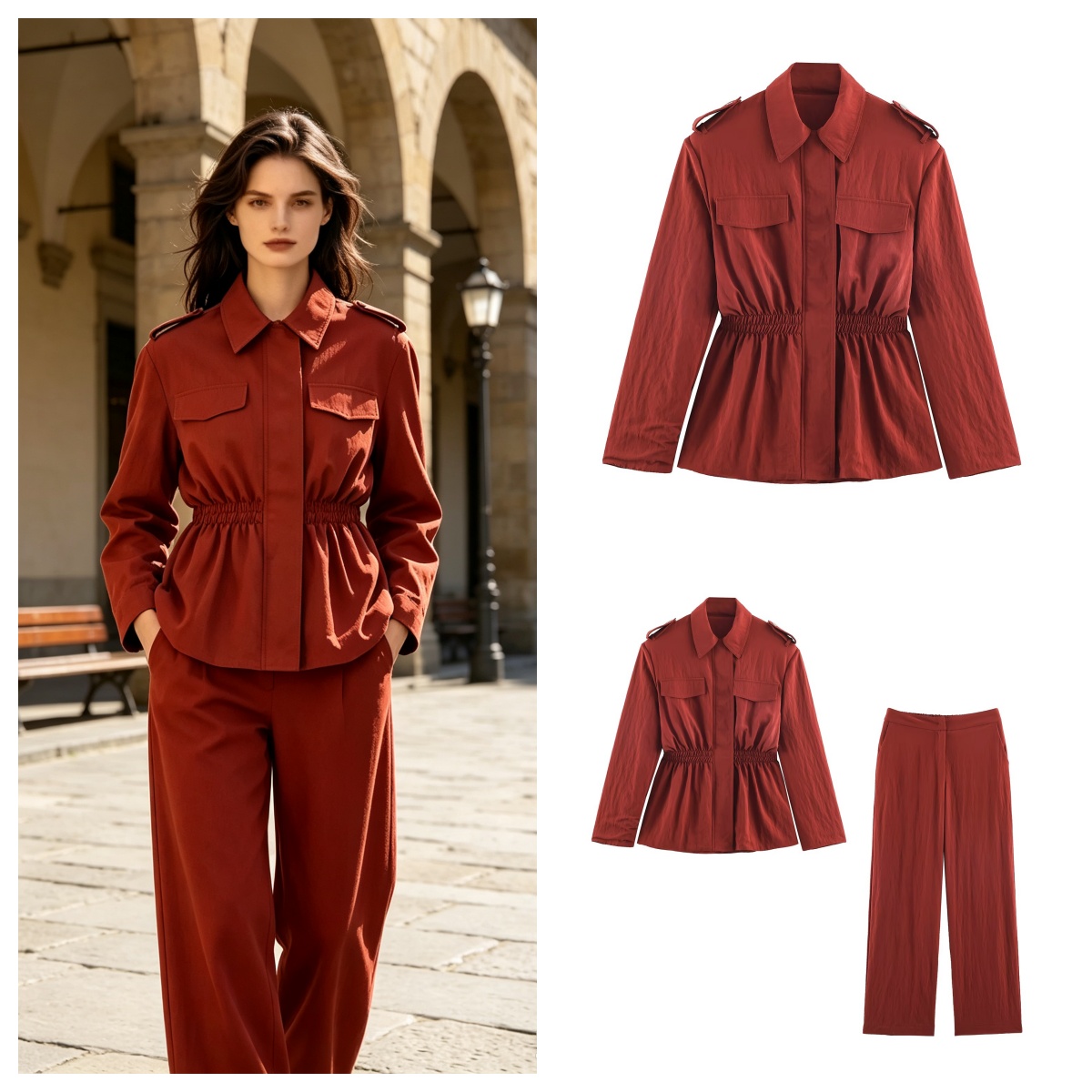 Conjunto Feminino de Calças de - Shoulder Pad Set In avaliação e preço